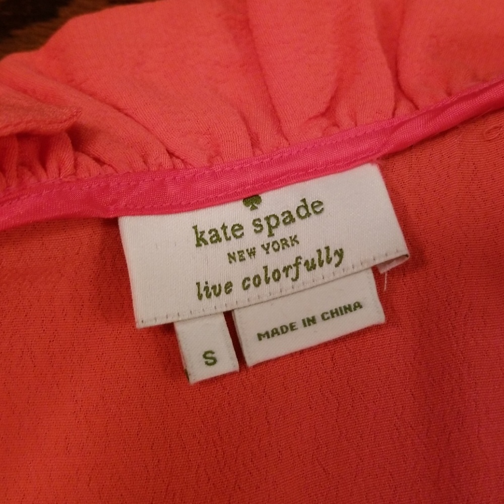 Kate Spade Coral Ruffle Blouse - Picture 3 of 5